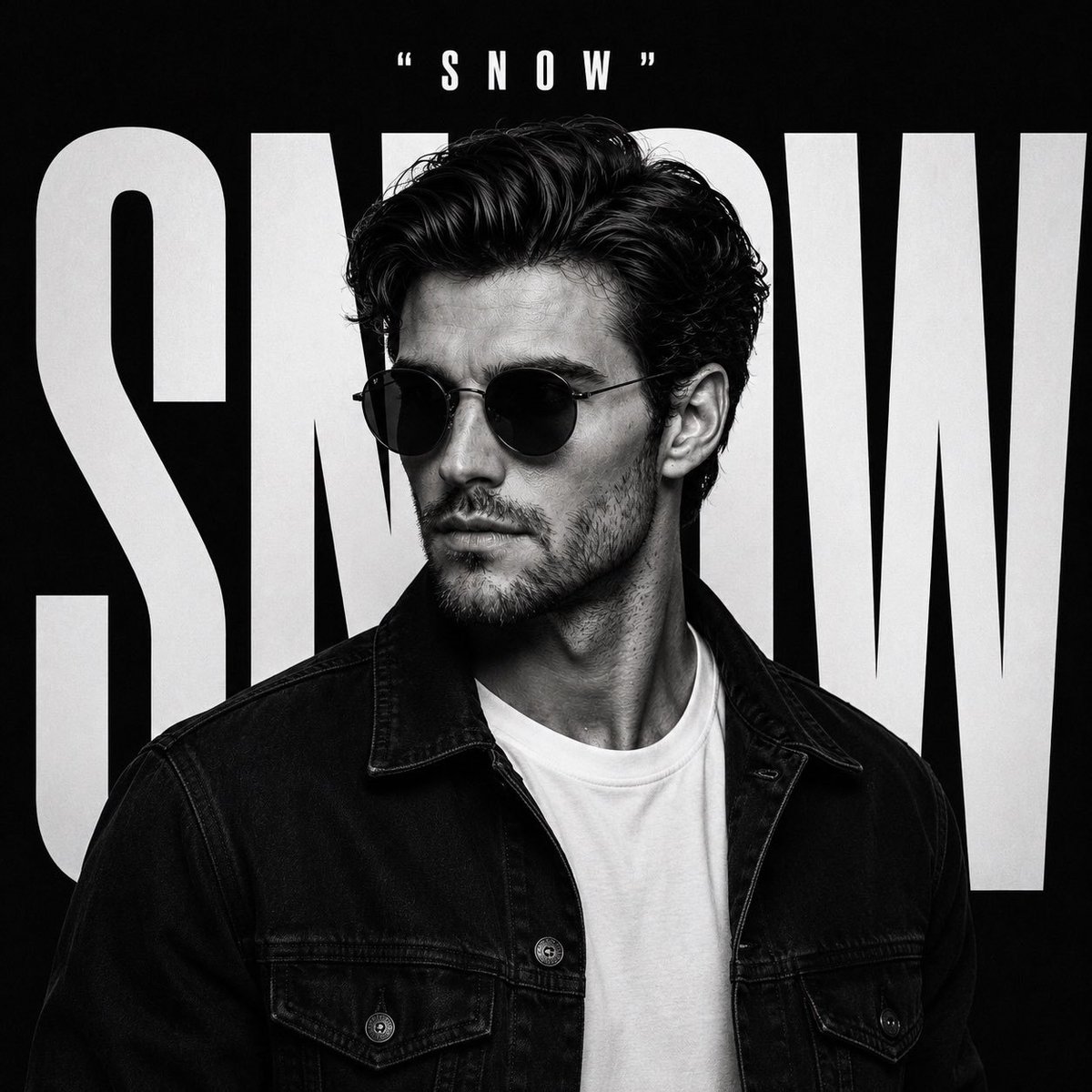 Premium Black and White Editorial Poster